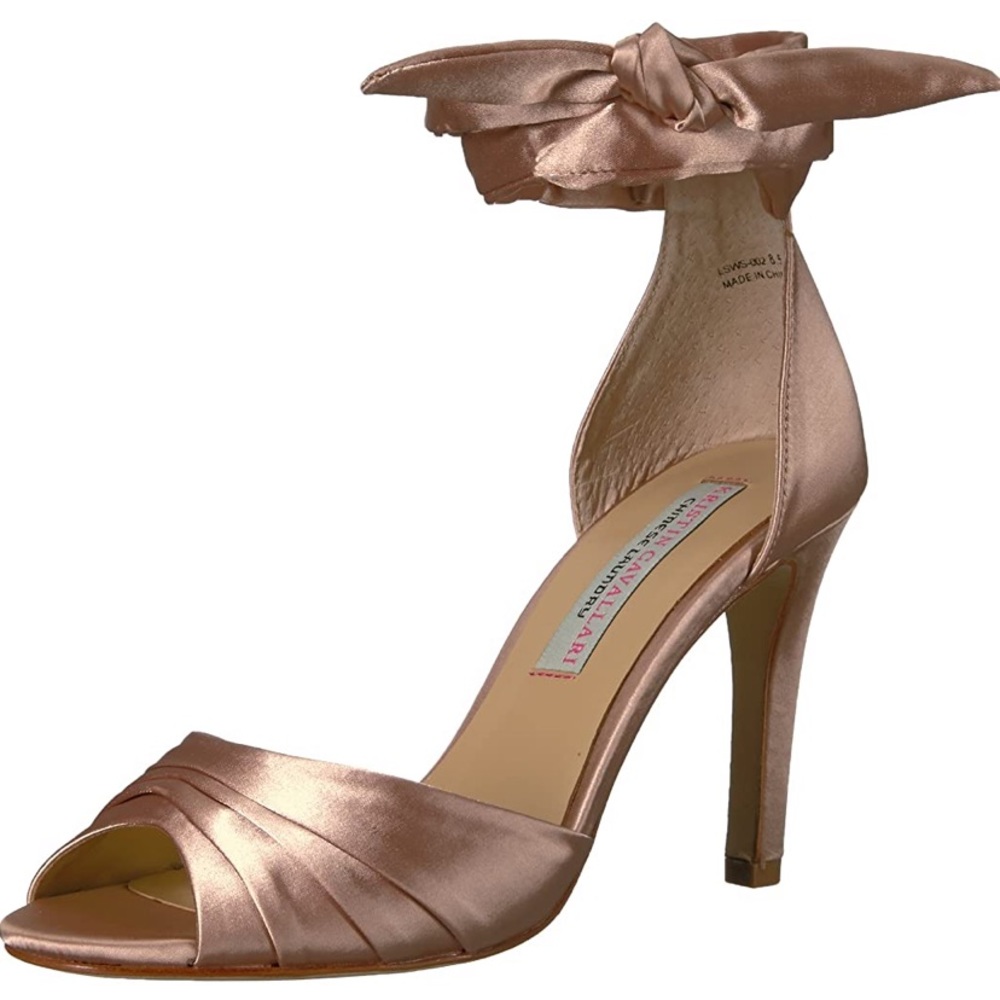Satin nude heels